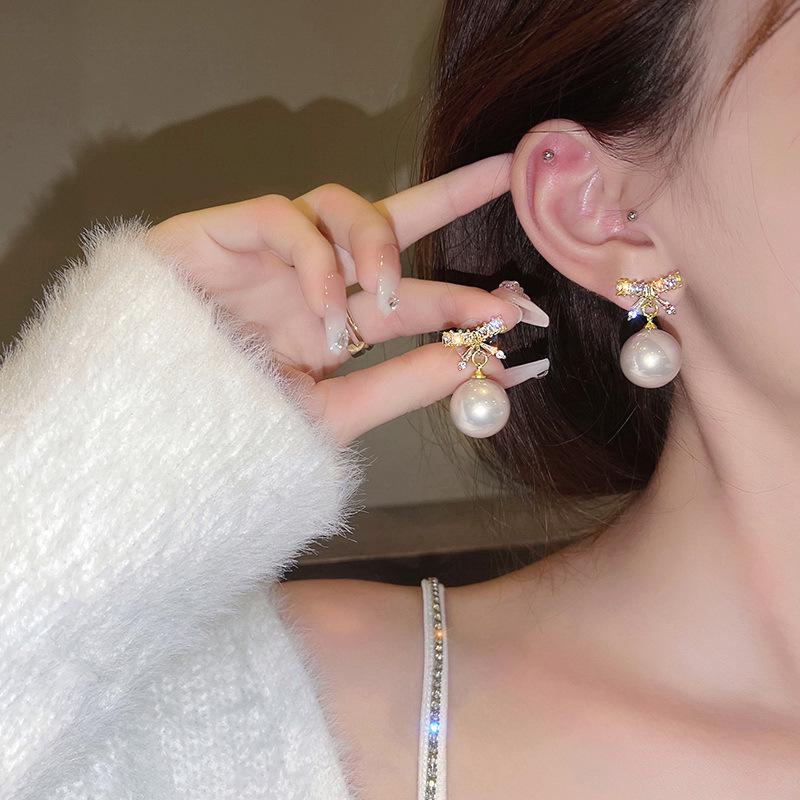 S925 Sterling Silver Bow Pearl Stud Earrings: 2023 Trendy, Elegant, and Fashionable Jewelry