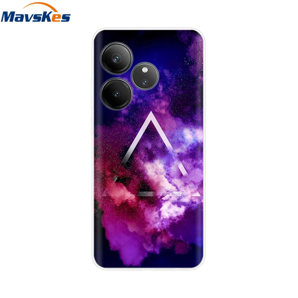 For Realme GT 6T Case Soft TPU Clear Painted Back Cover For Realme GT 6 Case GT6 6T Transparent Bumper RealmeGT6 Cute Protector