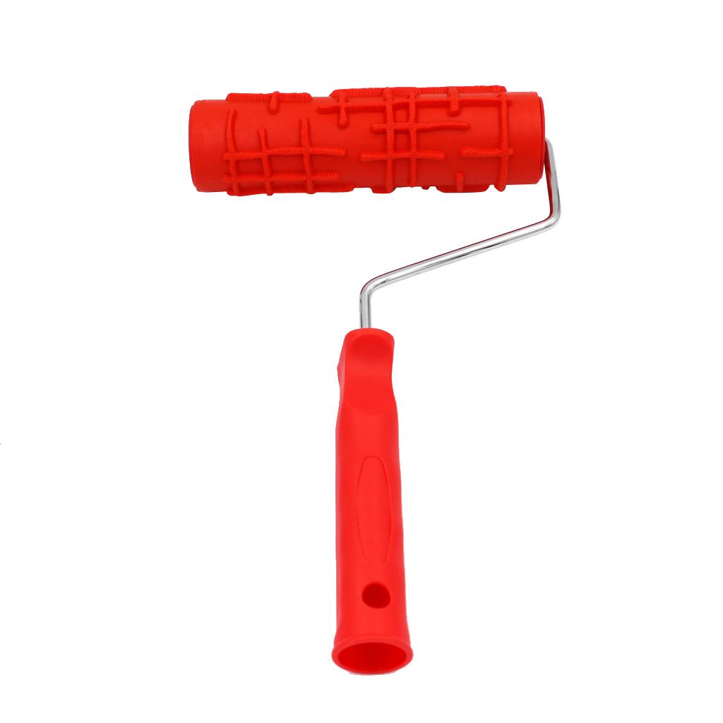 17.5cm Embossed Paint Roller Painting Brush Sleeve With Red