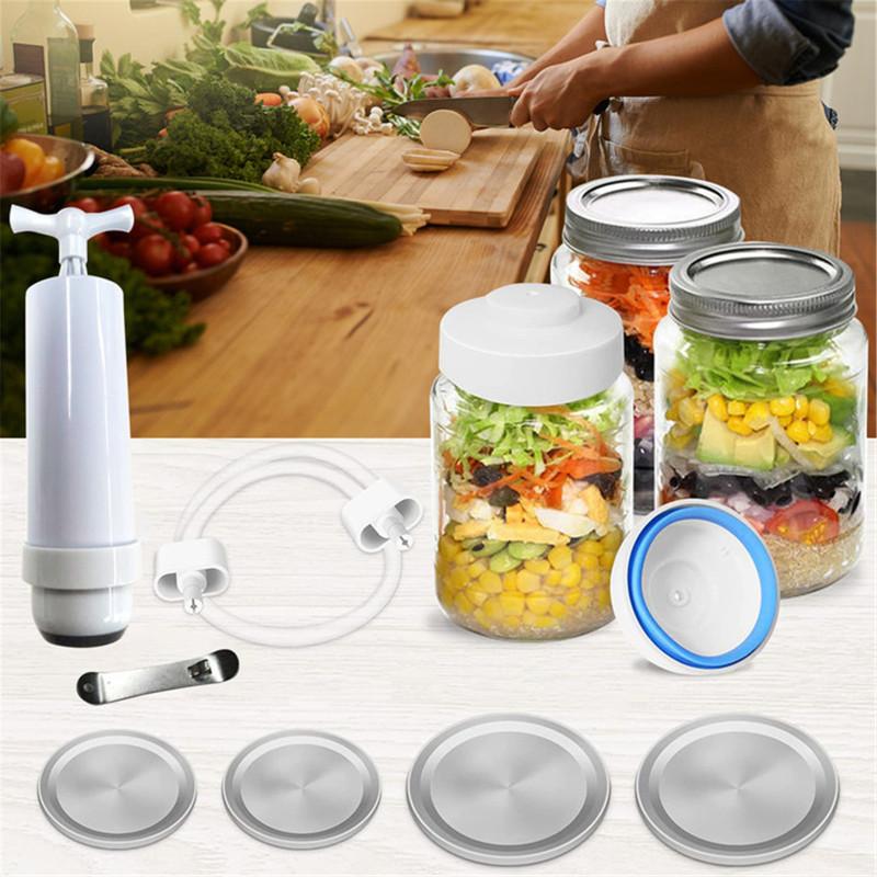 Zestaw próżniowy do słoików Mason z akcesorium tylko do słoików Mason o regularnej szerokości i szerokich ustach Kompatybilny dla