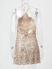2025 Women's Sequin Halter A-Line Evening Dress