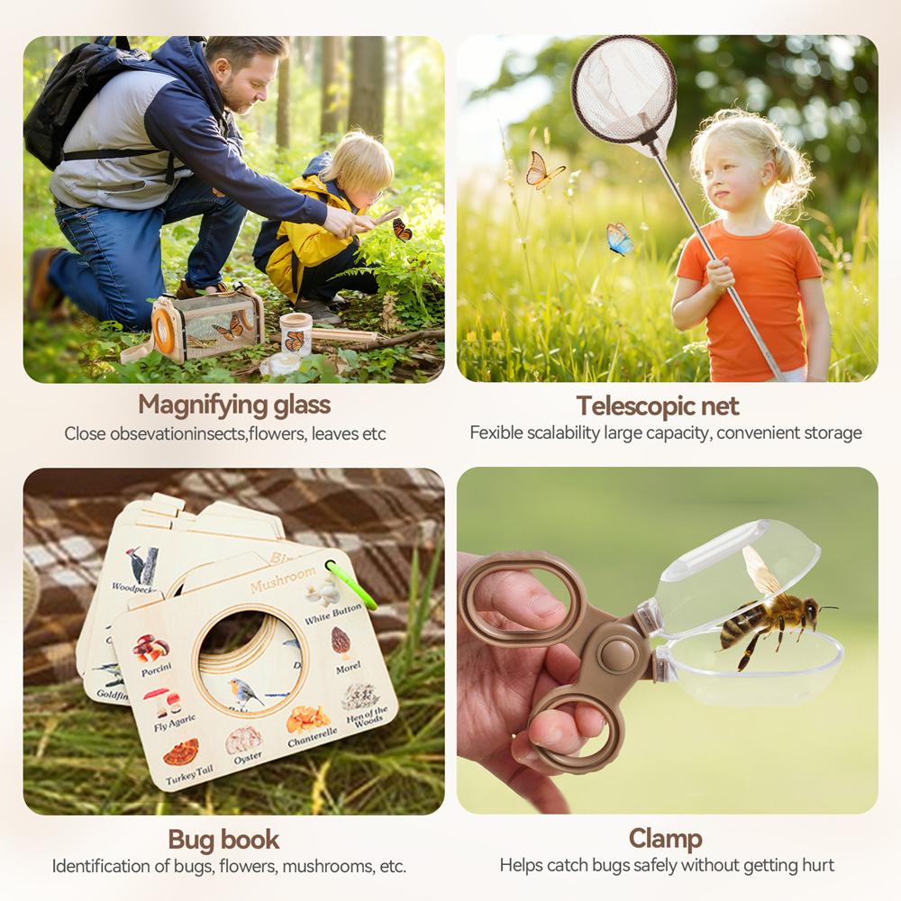 Children's Outdoor Explorer Tool Kids Montessori Educational Toys Insect Plant Observation Box Viewer Bound Catcher Gift Set