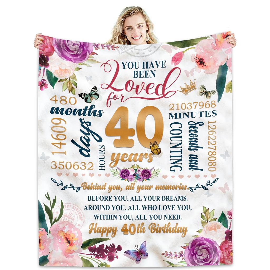 Happy Birthday Gift Blanket Gift for Women Four Seasons Multifunctional Flannel Blanket