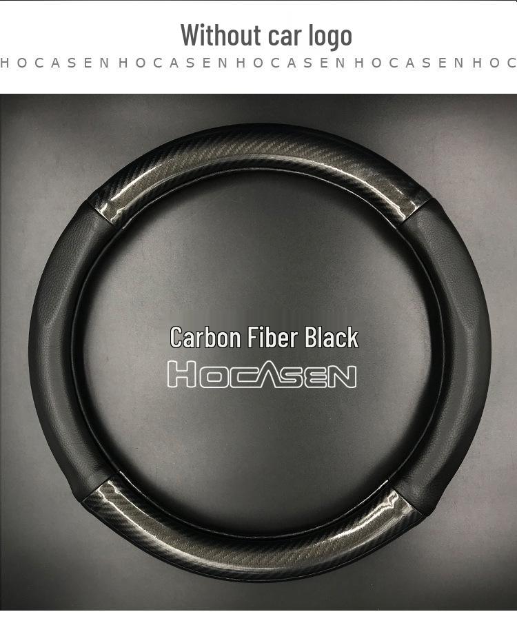 Universal Non-Slip Leather Carbon Fiber Steering Wheel Cover for Borgward BX5 BX7 - All-Season, Sweat-Absorbent