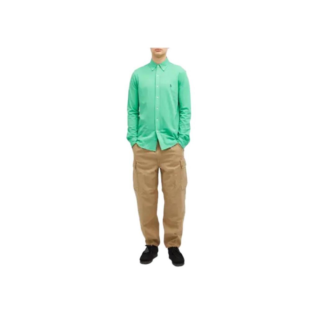 Polo Ralph Lauren Solid Color Single-Breasted Long Sleeve Shirt Men shirts Green 710654408-123
