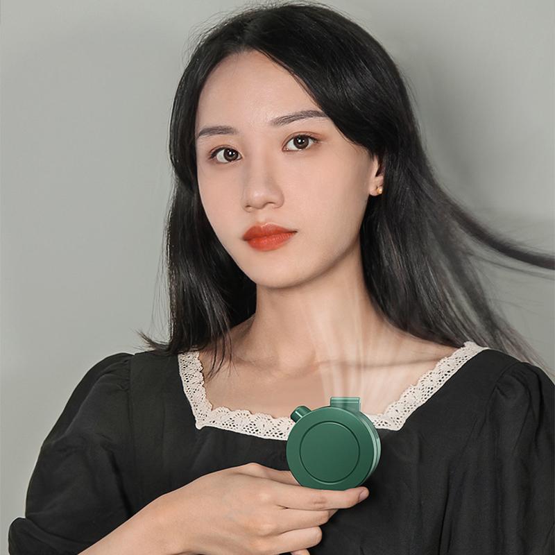 Summer Small Clip Fan USB Portable Mini Neck Hanging Electric Fan Waist Clip Fan Silent Mini Bladeless Fan Desktop Handheld Fan
