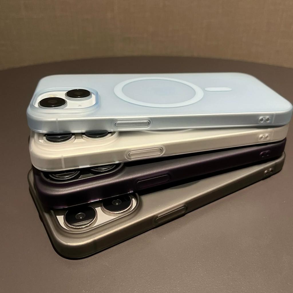 Original Ultra Thin Matte Magnetic Wireless Charge Clear Case For iPhone 16 15 14 Plus 13 12 11 Pro Max Magsafe Hard PC Cover