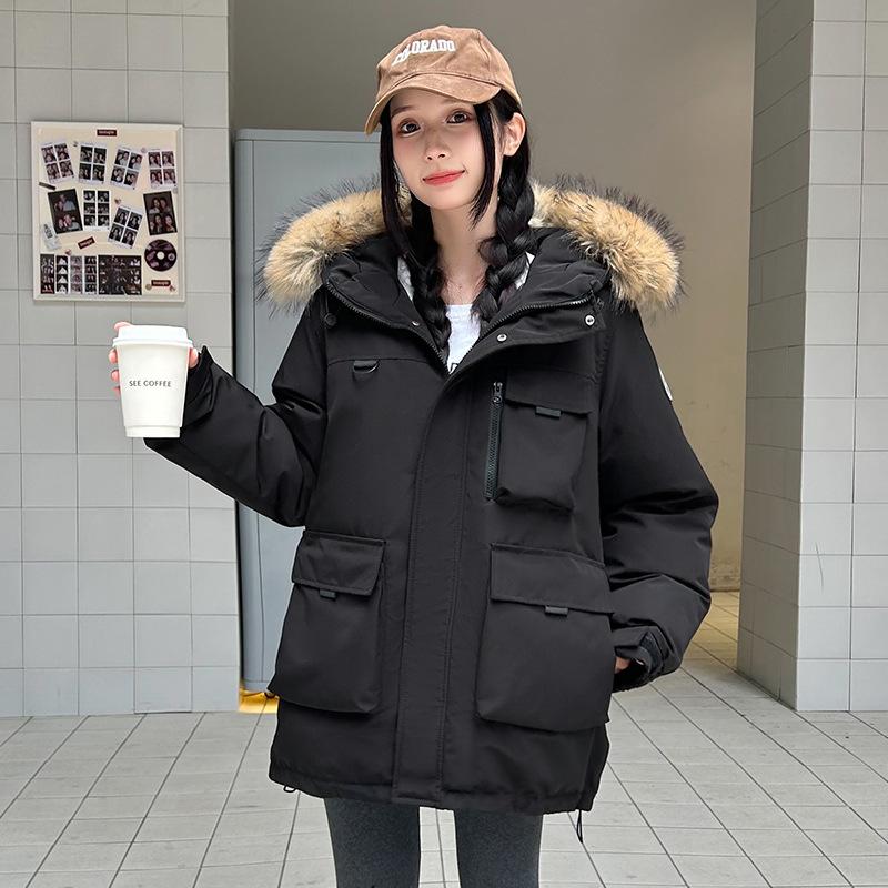 

Новая ретро утолщенная хлопковая куртка с меховым воротником для женщин, зимняя рабочая одежда, хлопковая куртка, куртка-пирог XL