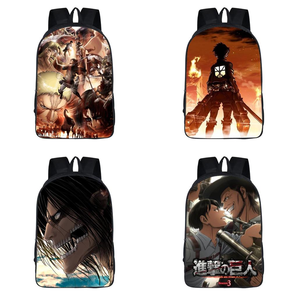 Stylish Anime Attack On Titan Zipper Backpack With Large Capacity For Students And Fans