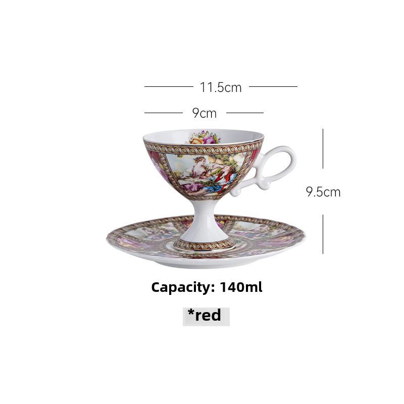 

Наборы блюдец для эспрессо из костяного фарфора, керамическая кружка для черного чая, блюдце, наборы блюдец для кофейной чашки для послеобеденного чая, пара, подарок на новый дом 140ml