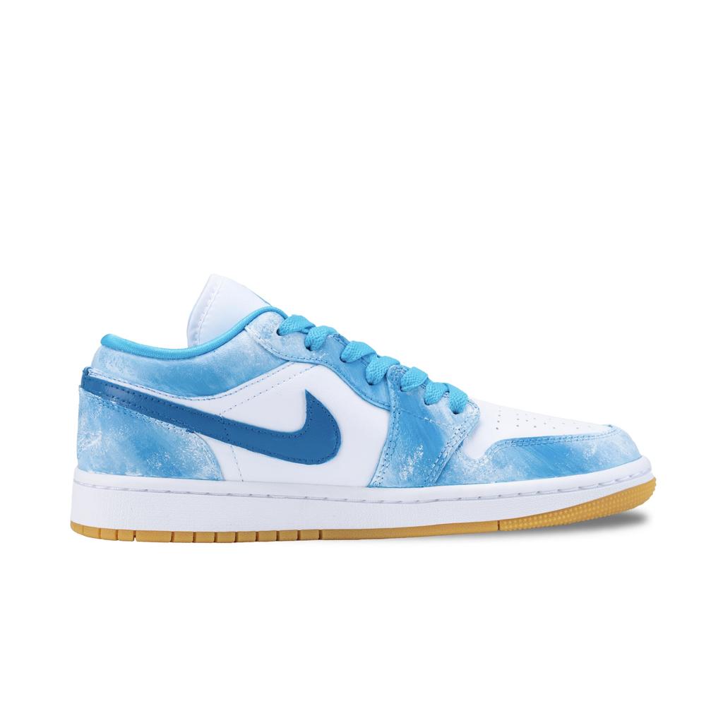 Jordan Air Jordan 1 Tide Surge Abrasion Resistant Low Top Vintage Basketball Shoes Women's White Blue DC0774-104(Team836-)