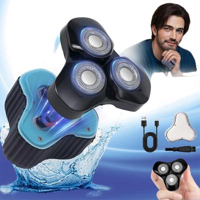 Rasoio elettrico da uomo Mini rasoi portatili cordless da uomo Rasoio rotante bagnato e asciutto ricaricabile di tipo C