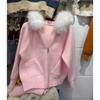 Womens Oversized Hooded Zip-Up Knit Cardigan Winter Thick Soft Acrylic Blend Sweater Coat Loose Casual Style