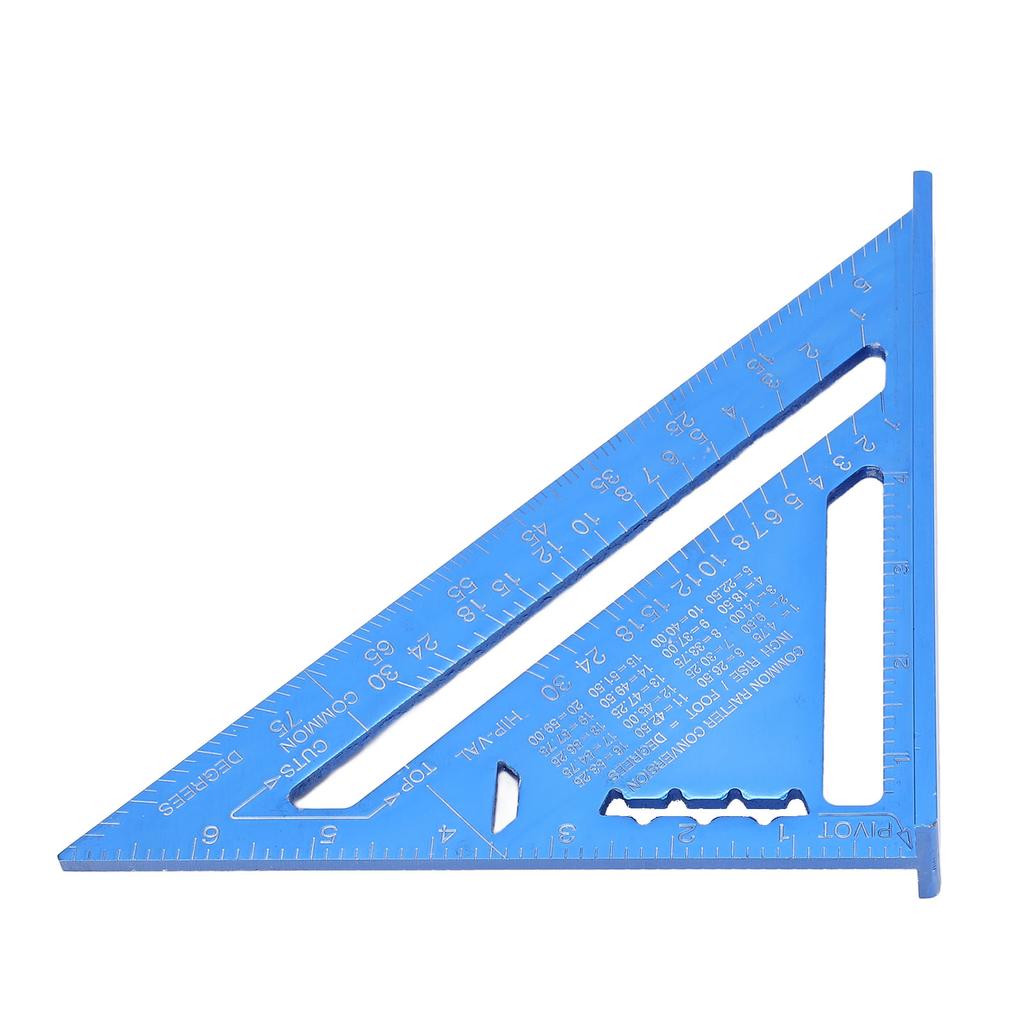 Carpentry Triangle Ruler Aluminum Alloy with Imperial and Metric Scales Triangle Ruler Protractor