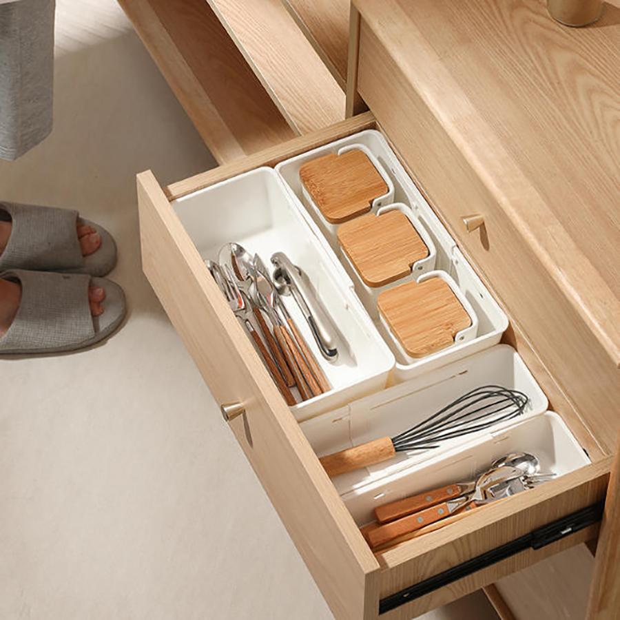 Expandable Plastic Storage Boxes, Multi-Purpose Folding Organizer, Drawer Storage Divider for Bedroom, Kitchen and Snack Storage