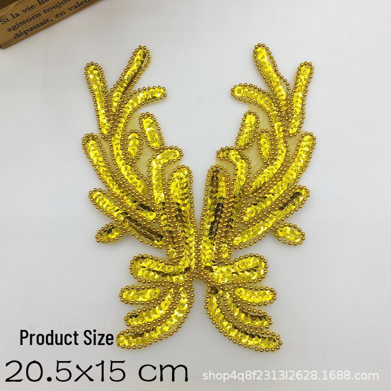 

Воротник с пайетками, цветок, бисер, корсаж, танцевальный головной убор, аксессуар one золотой