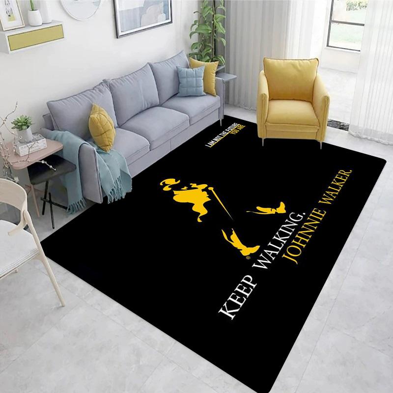 Whiskey J-Johnnie Walker Logo Carpet Floor Mat - Sofa Wine Cabinet Bathroom Decoration Area Rug Gift