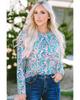 Azura Exchange Elegant Floral Print Long Sleeve Blouse