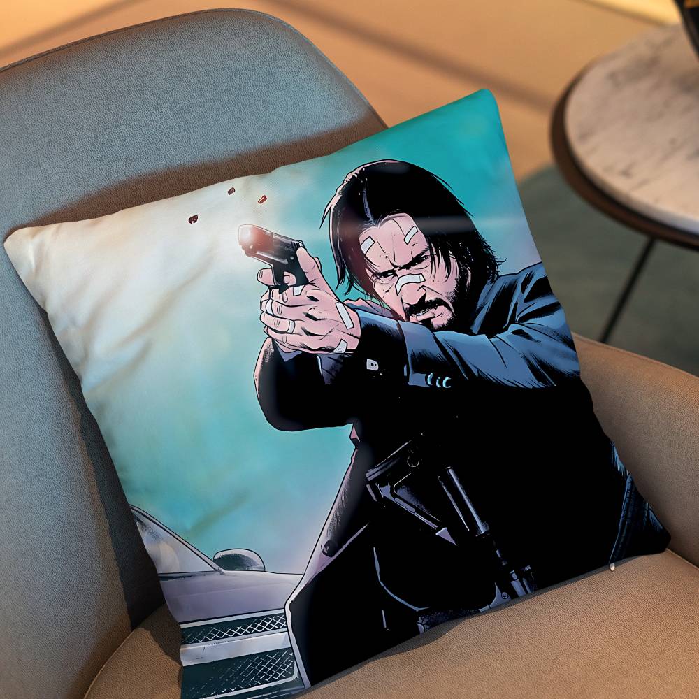 Game Assassin John Wick Pillow Cover Living Room Sofa Cushion Cover Bedroom Room Bed Pillow Cover Home Decoration