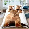 Animal Cute Dog 3D Printed Quilt Cover 100% Polyester Machine Washable Bedding Set Quilt Cover Pillowcase Three-piece Set