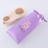 Purple Satin Ballet Dance Shoe Drawstring Pouch - Portable Double Drawstring Bag