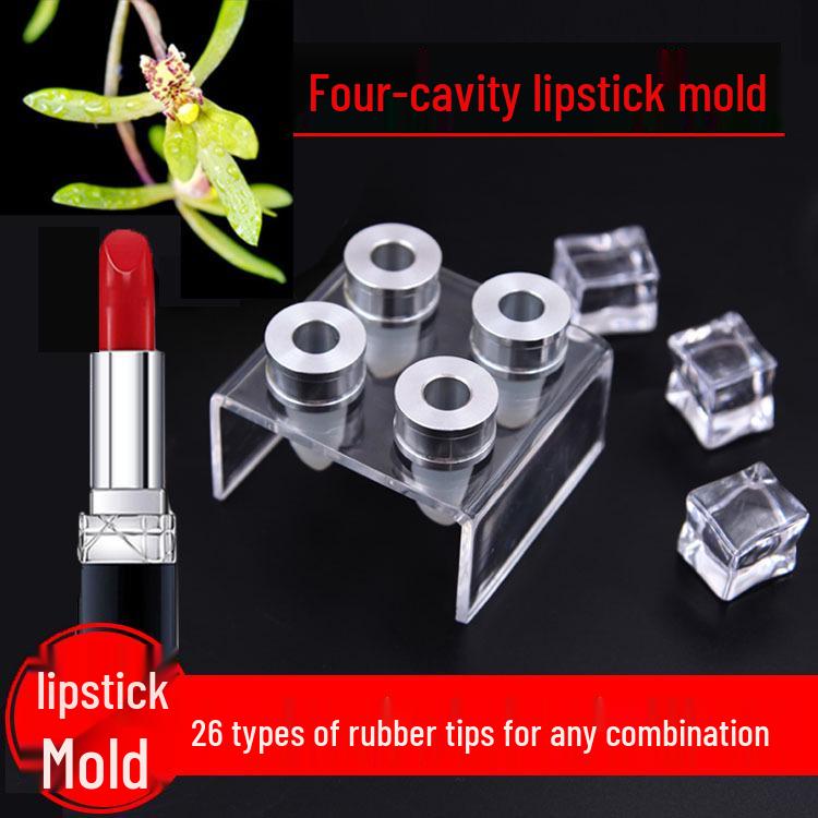 DIY 4-Cavity Lipstick Mold - 12.1mm Diameter, Silicone Pacifier & Chocolate Baking Mold