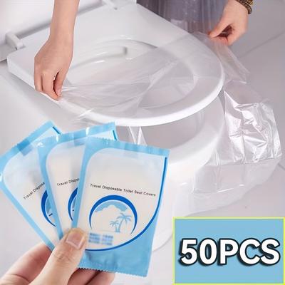 Universelle Einweg-Toilettensitzbezüge, Wasserdichte PVC-Reise-Toilettenauflagen, Tragbare Hygienische Sitzbezüge für Flugzeug, Camping, Badezimmer