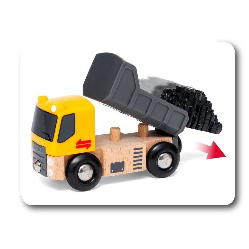 BRIO Wooden Railway Educational Toy Construction Vehicle Set 33658 Indoor Brain Concentration Improved for Boys and Girls (Ages 3+) Birthday,