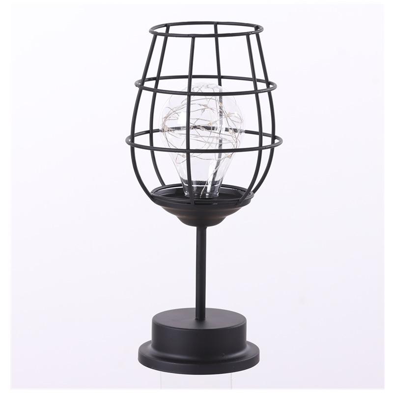 Nordic Wrought Iron Wine Glass Lamp - Indoor Decorative Copper Wire Christmas Light