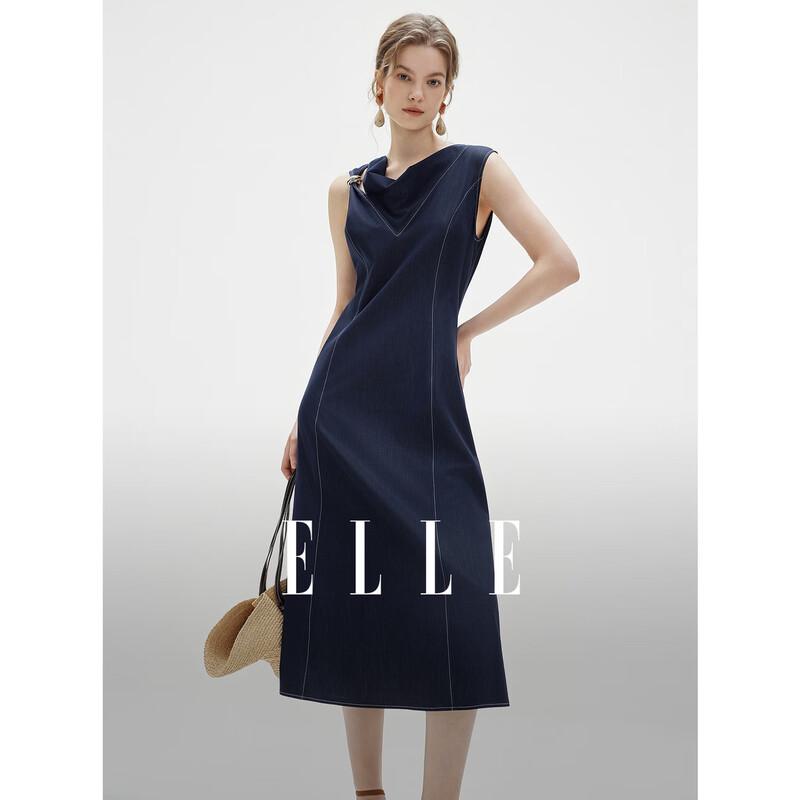ELLE Retro Elegant Sleeveless Cowl Neck Dress S
