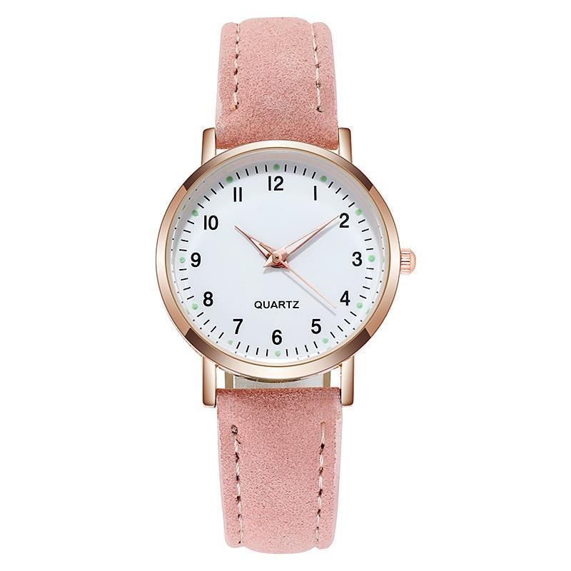 Male Female Analog Quartz Wrist Watch Student Glow Leather Strap Style Casual