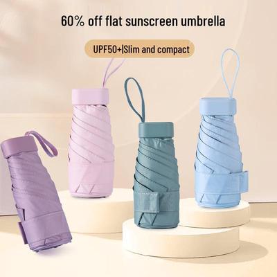 Customizable Six-Fold Vinyl Sunshade UV Protection Umbrella: Versatile Rain/ Shine Folding Gift