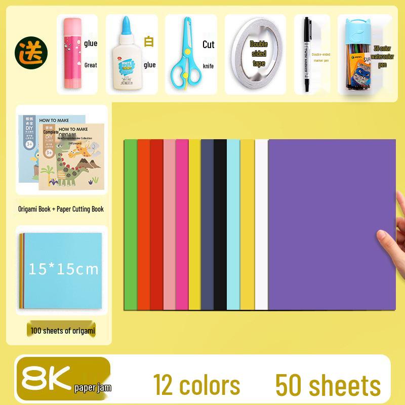 Handmade Origami Colored Paper for Kids - DIY Craft & Cutting Material