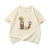 Kids Cotton T Shirt Floral Letter L Print Crew Neck Short Sleeve Tee Casual Boys Girls Summer Tops