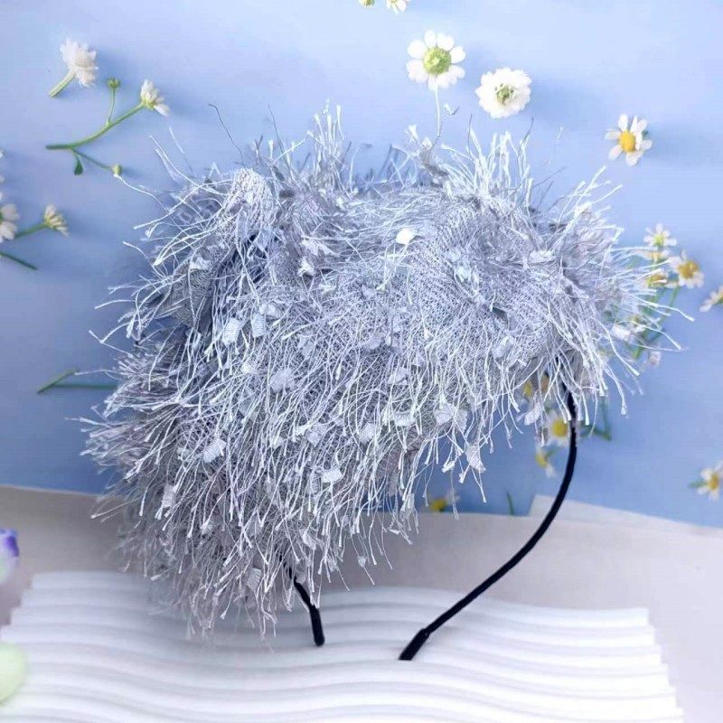Französischer Stil Retro Stirnband Diadema Haarband Schwarzes Haarband Breiter Rand Pelziges Stil Abdeckung Graue Haare Accessoires für Damen