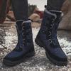 Fashion Large Size Winter Warm Plush Snow Boots Men Lace Up Casual High Top Men Boots Waterproof Anti-Slip Ankle Boots Motorcycle Boots