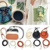 3Pcs DIY PU Leather Crochet Bag Accessories Handmade Drawstring Parts Woven Bag Set Solid Color Bag Bottom Base Bag Strap Handle