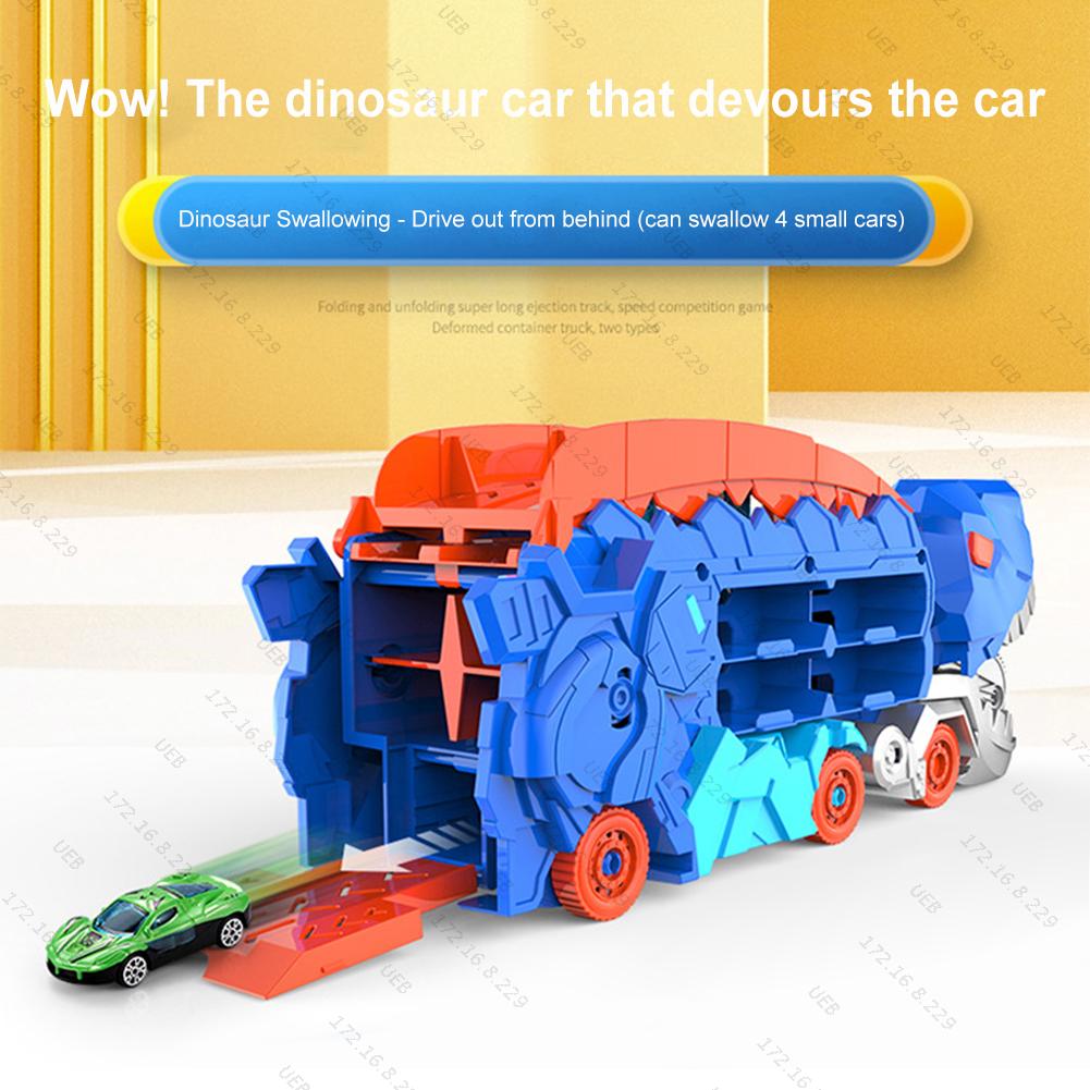 City Dinosaur Ultimate Hauler Track Toy with 12 Metal Cars Ultimate Transporter Hauler Toddler Toys Toddler Truck Toys for Boys