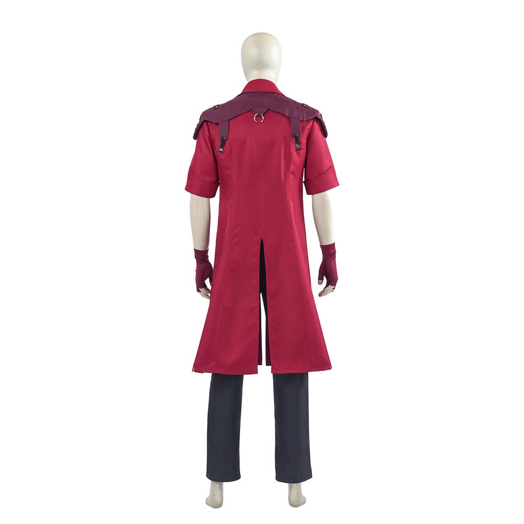 DMC 5 Dante Cosplay Wig Uniform Costumes Disguise for Adult Men Long Windbreaker Gloves Roleplay Outfits Halloween Carnival Suit