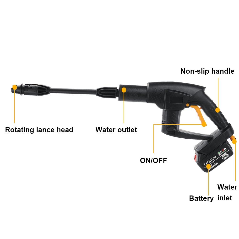 288VF High Pressure Water Guns 300W Portable Electric Car Washer Water Pump W/ 1pc/2pcs Battery Alsao Adapted To Battery 21V