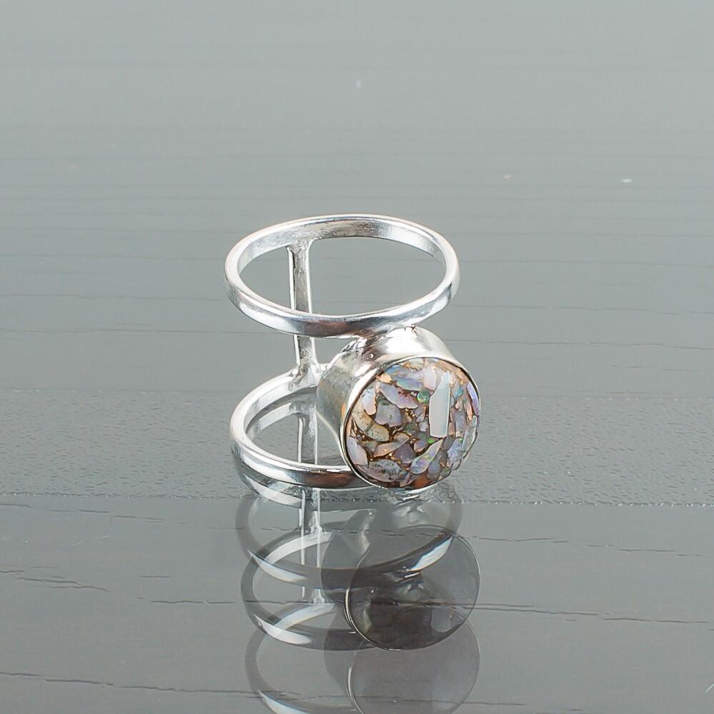 Ethiopian Copper Turquoise Gemstone 925 Sterling Silver Handmade Jewelry Ring RR-13-40