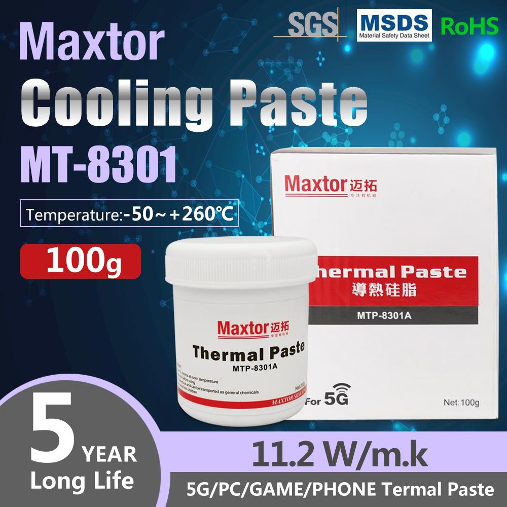12W/mk Maxtor Thermal Paste Grease for AMD Intel Processor CPU Cooler Computer Cooling Fan VGA GPU Compound Heatsink Plaster MTP-8301A (100g)