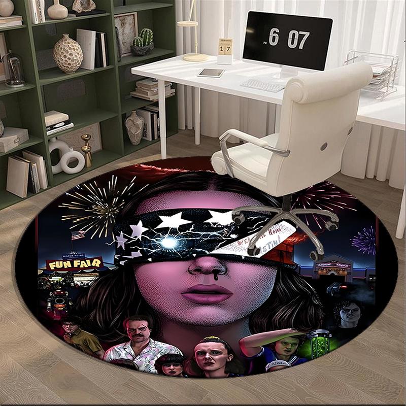 Adventure Friends round carpet Chair cushion Round Entryway Rug, Soft Round Rugs for Living Room, Bedroom, Circle Carpet decor gifts