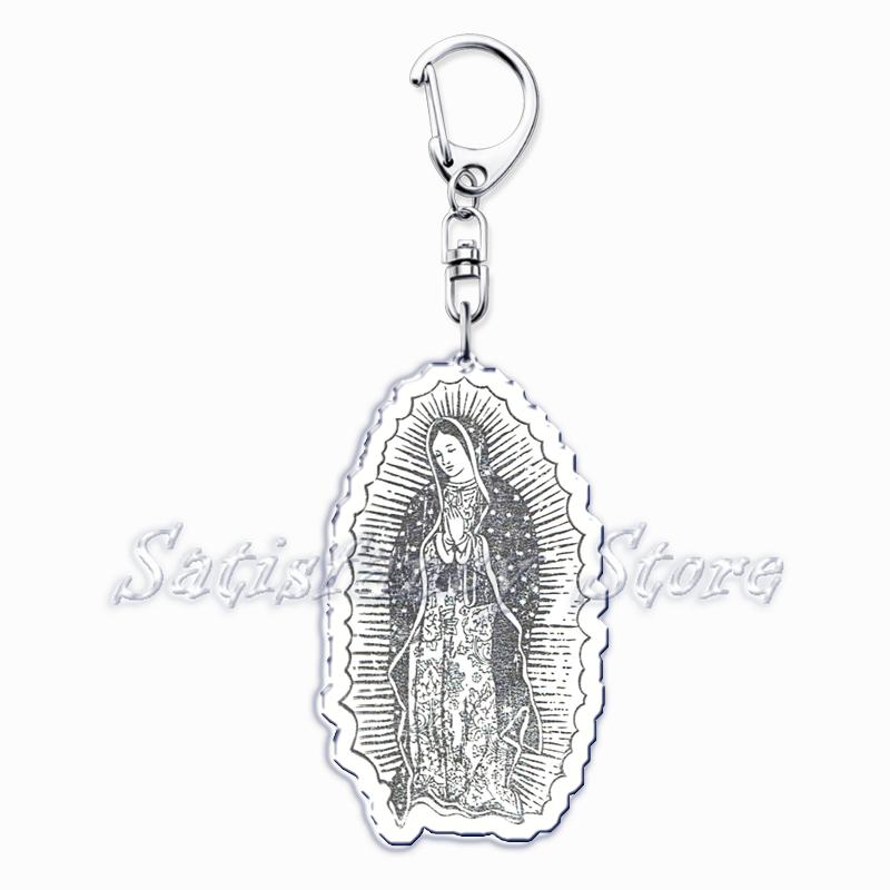 

Vintage Our Lady of Guadalupe Mexican Virgin Mary Keychains Ring for Accessories Bag Pendant Key Chain Jewelry Fans Gifts