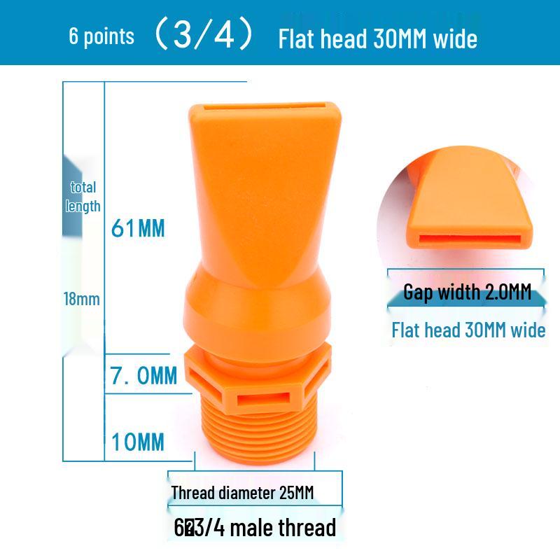 Low Pressure Fan-Shaped Air Knife Nozzle - Flat Jet Liquid Spray Head