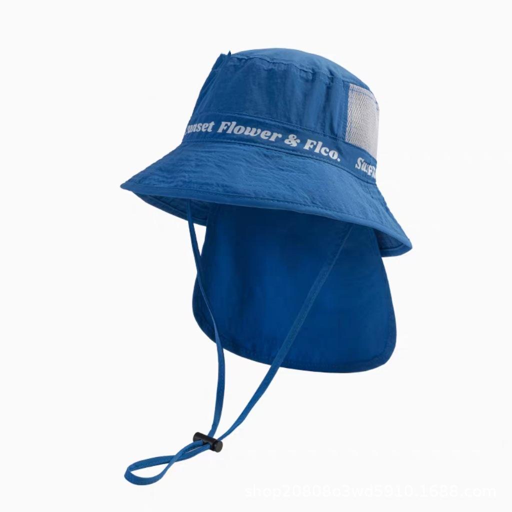 Kids Quick Dry Mesh Sun Hat Lightweight Breathable Outdoor Hiking Bucket Cap With Neck Flap For Boys And Girls Summer UV Protection