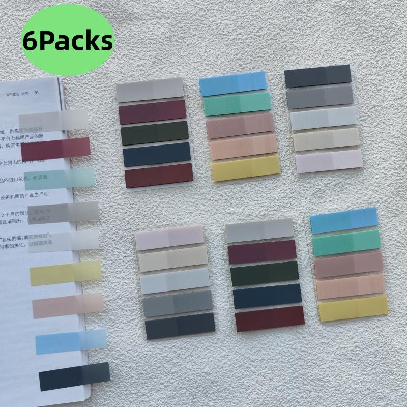 6 Packungen 600 Blatt Transparente Fluoreszierende Index-Tabs Haustier-Klassifizierungs-Flags Haftnotizen Für Seitenmarkierer Planer-Sticker