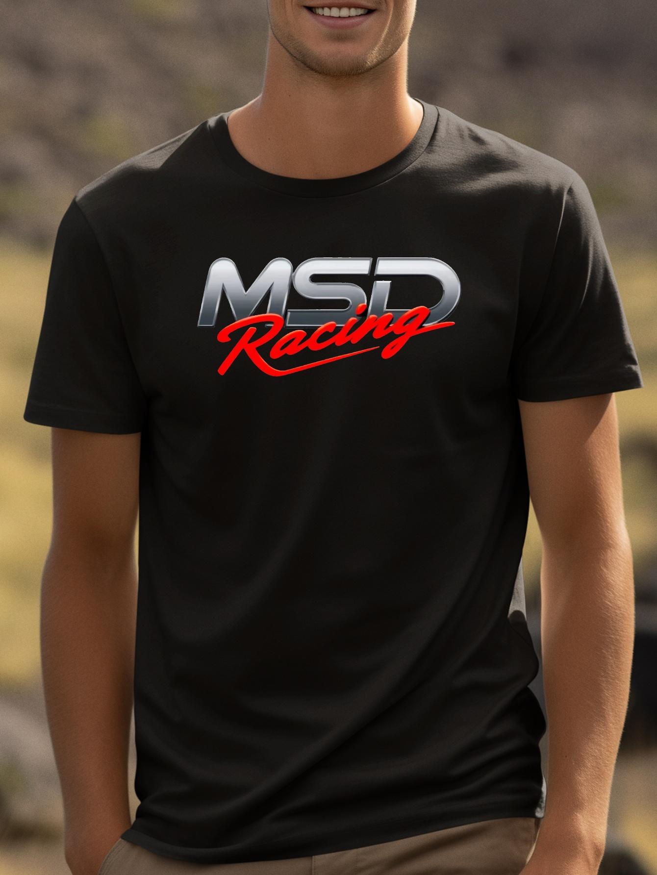 

MSP Racing Graphic Cotton Blend T-shirt - Summer Casual Knit Tee with Bold Print S