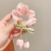 2026 Sweet and Versatile Tulip Flower Scrunchie, High-End Handmade Hair Tie for High Ponytails, 5-Pack