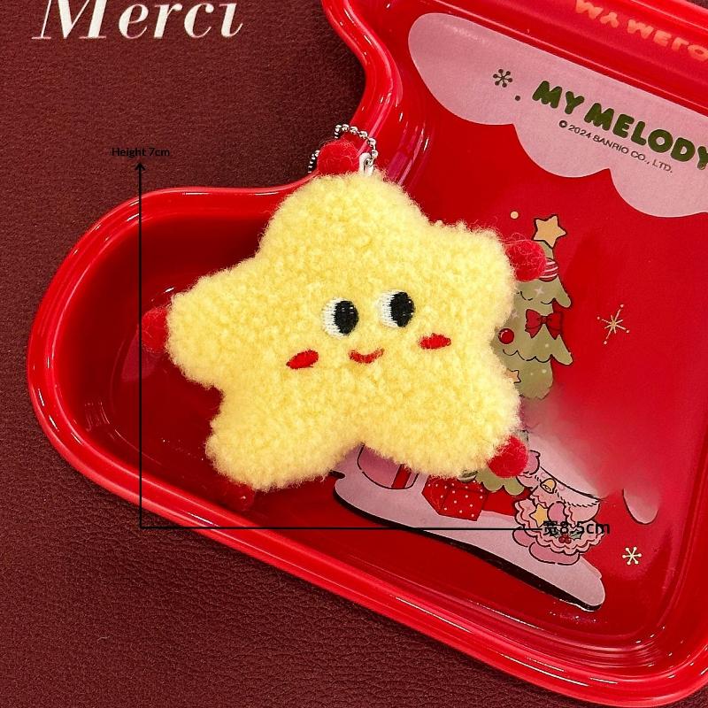 Christmas Plush Ornament Cute Santa Snowman Reindeer Doll Pendant Soft Fluffy Mini Hanging Decor For Xmas Tree Holiday Gifts